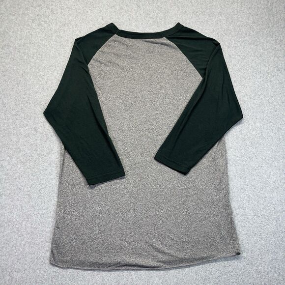 Obey Raglan T-Shirt Men’s Large Green Gray Made in USA Spellout Vintage Skate - Picture 6 of 9